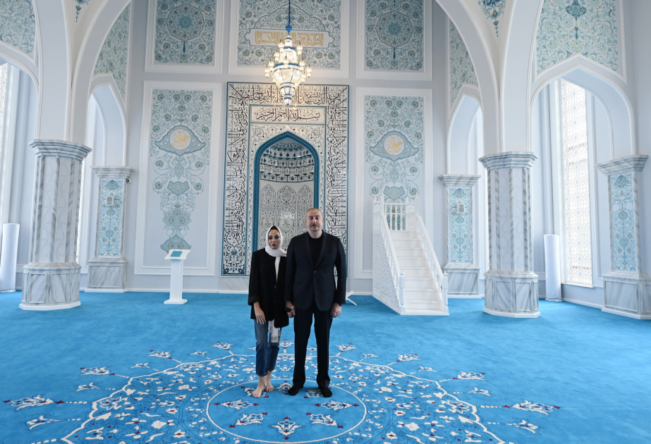Президент Ильхам Алиев и первая леди Мехрибан Алиева приняли участие в открытии Зангиланской мечети  ОБНОВЛЕНО ВИДЕО