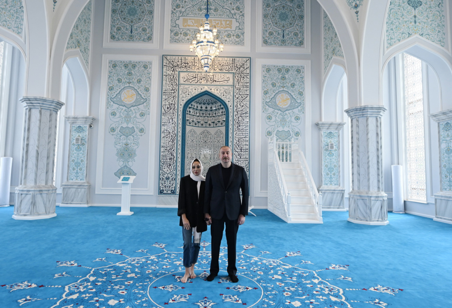 President Ilham Aliyev and First Lady Mehriban Aliyeva attended inauguration of Zangilan Mosque VIDEO