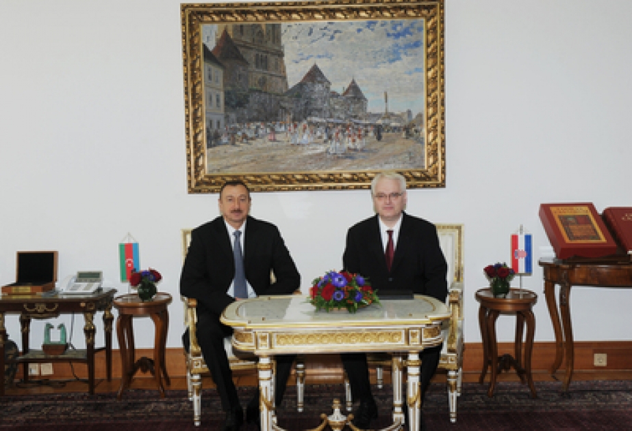 La rencontre en tête à tête entre le président azerbaïdjanais M. Ilham Aliyev et son homologue croate Ivo Josipovic