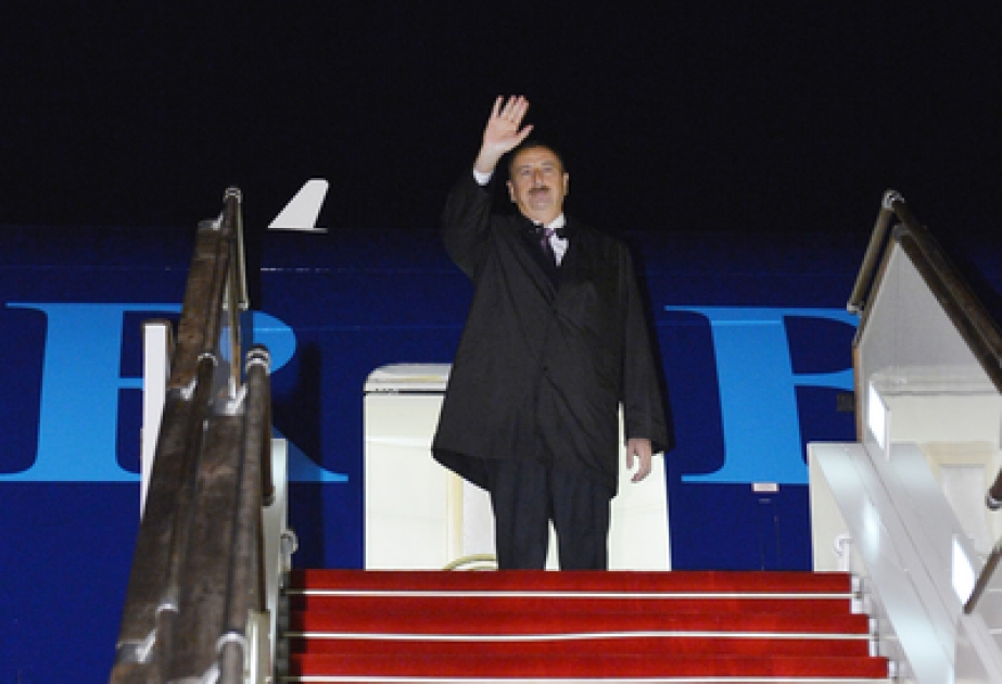 Präsident der Republik Aserbaidschan Ilham Aliyev sich zu einem Staatsbesuch in die Türkei begeben VİDEO