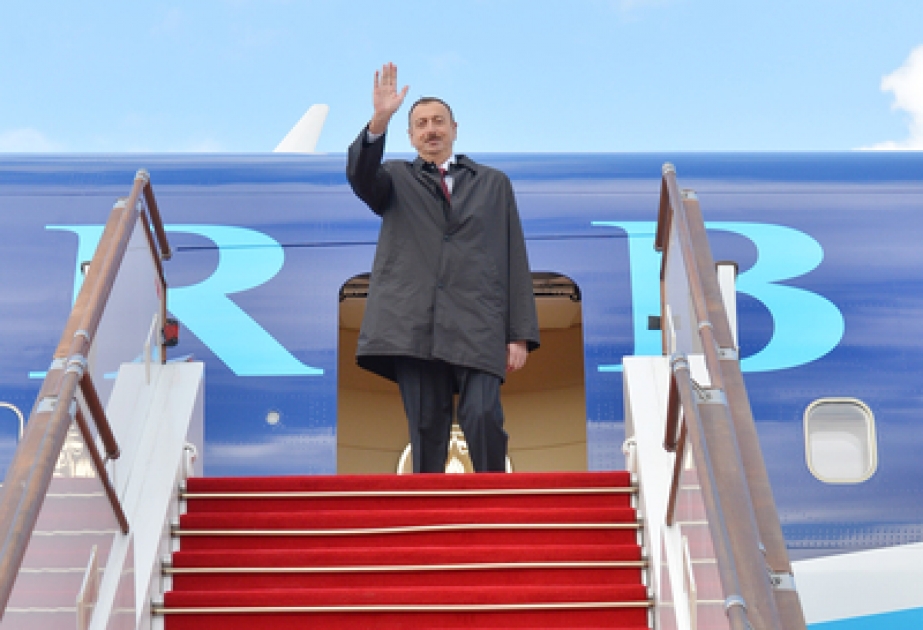 Präsident der Republik Aserbaidschan Ilham Aliyev sich zu einem Staatsbesuch in die Ukraine begeben