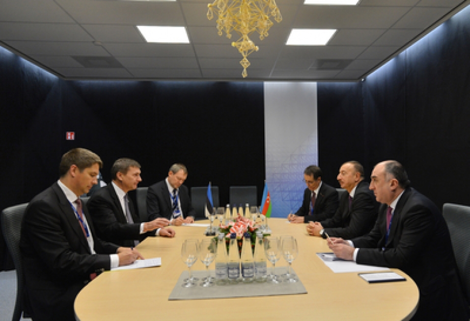 President Ilham Aliyev meets Estonian Premier in Vilnius VİDEO