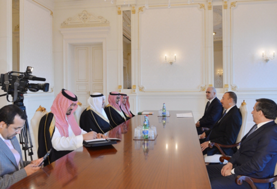 Präsident von Aserbaidschan Ilham Aliyev empfing eine Delegation unter der Leitung vom Vorsitzenden der saudiarabischen Investitionsbehörde SAGIA VIDEO