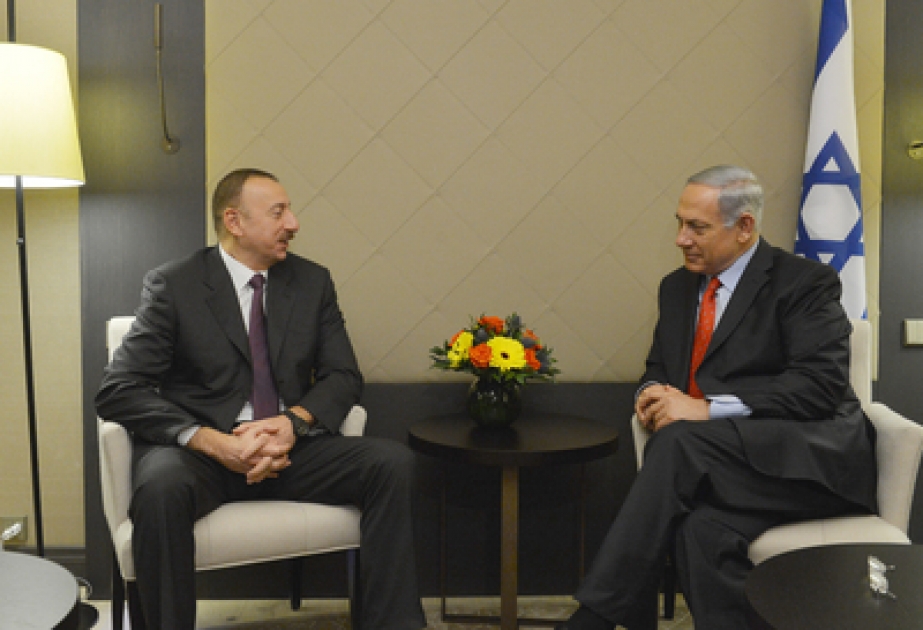 Azərbaycan Prezidenti İlham Əliyev İsrailin Baş naziri Benyamin Netanyahu ilə görüşmüşdür VİDEO