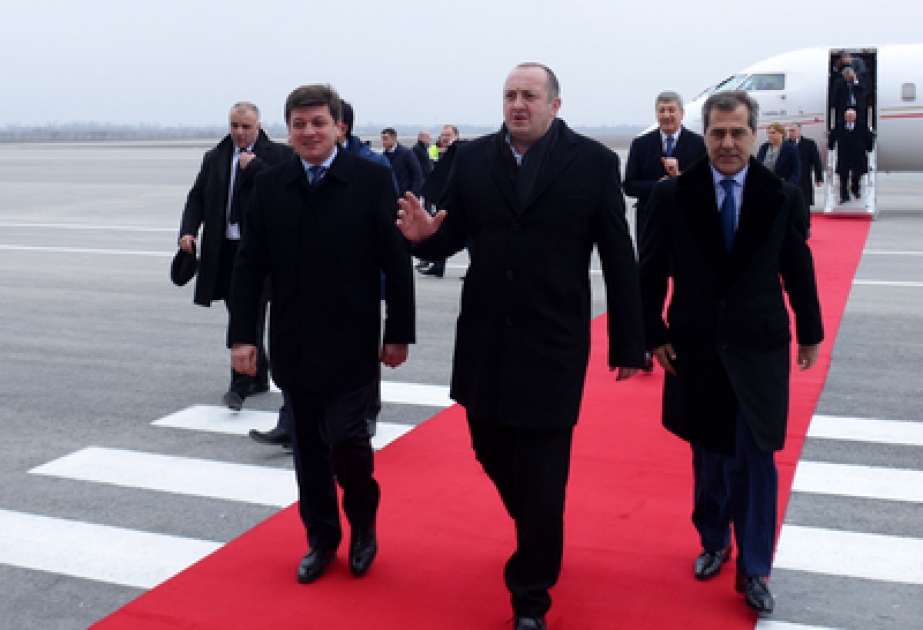 Le président géorgien Guiorgui Margvelachvili est arrivé à Gabala