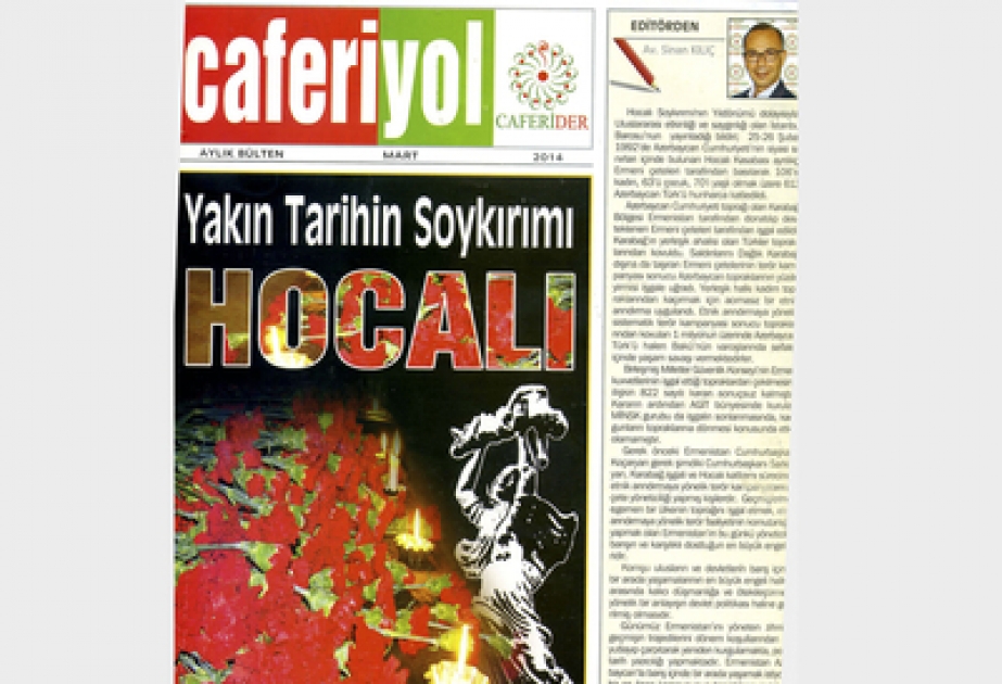 Türkiyədə nəşr olunan “Caferi yol” jurnalında Xocalı soyqırımından bəhs edən məlumatlar dərc olunmuşdur