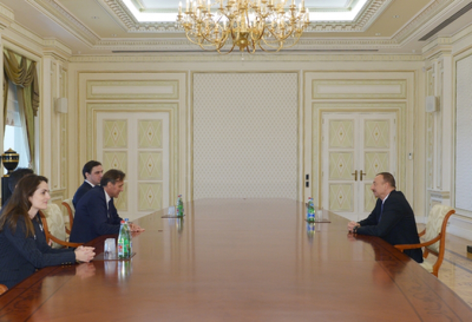 阿塞拜疆总统伊利哈姆·阿利耶夫接见以黑山议会议长-欧安组织议会大会主席为首的代表团