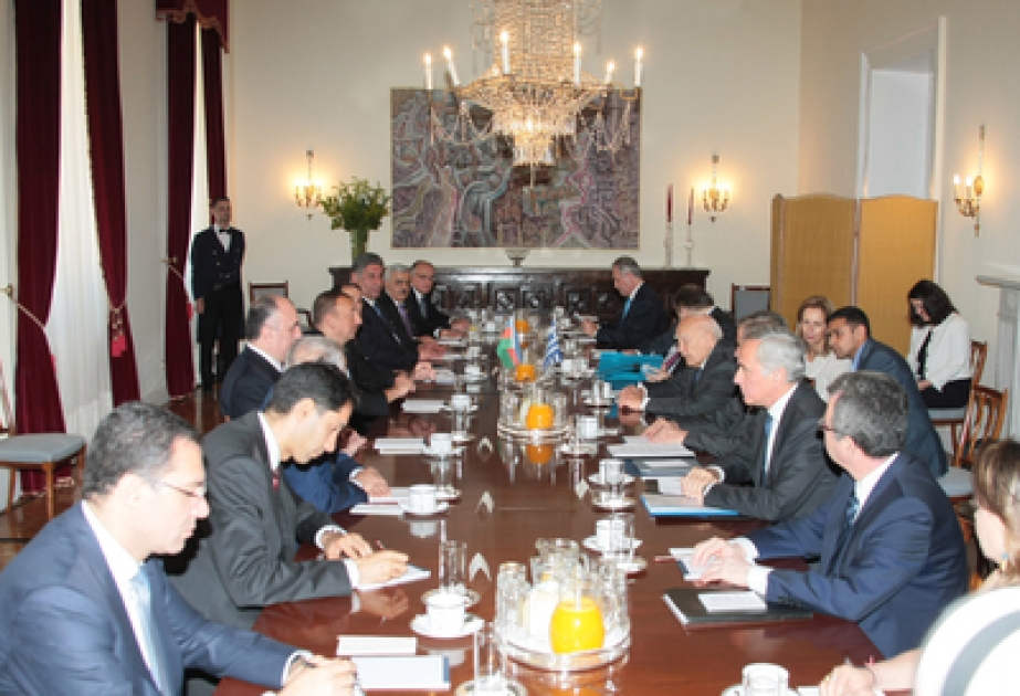 President Ilham Aliyev and President of Greece Karolos Papoulias held a meeting in an expanded format VIDEO