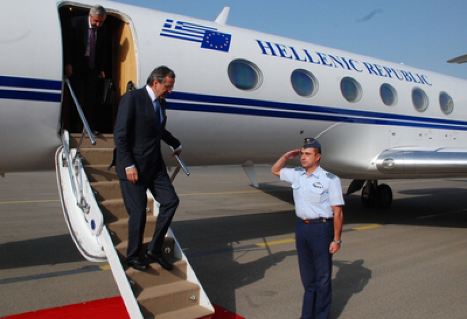 Premierminister von Griechenland Andonis Samaras ist zu Besuch in Aserbaidschan eingetroffen