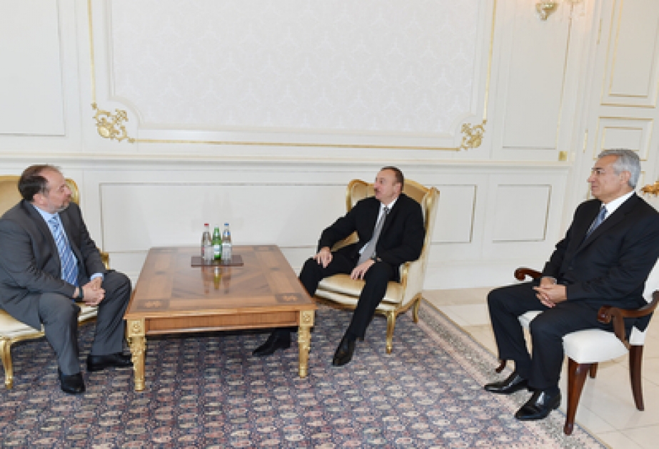阿塞拜疆总统伊利哈姆•阿利耶夫接见欧洲射击运动联合会兼俄罗斯射击运动联合会主席