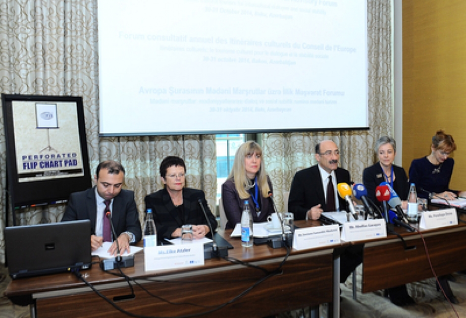 В Баку состоялась пресс-конференция по случаю открытия Годового форума Совета Европы по культурным маршрутам