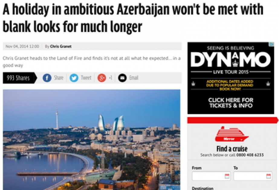 British Mirror newspaper publishes article on Azerbaijan