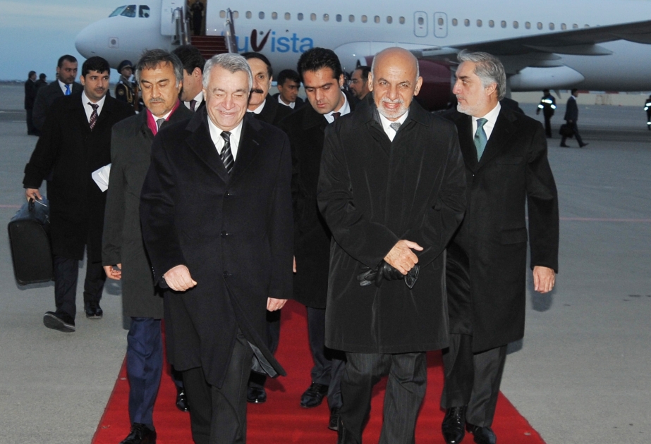 Präsident von Afghanistan Mohommed Aschraf Ghani ist zu einem Arbeitsbesuch in Aserbaidschan eingetroffen