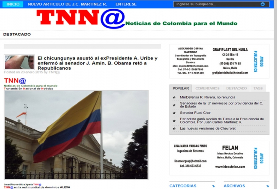 Columbian “TNN” news portal issues article “Azerbaijan, January 20, 1990”
