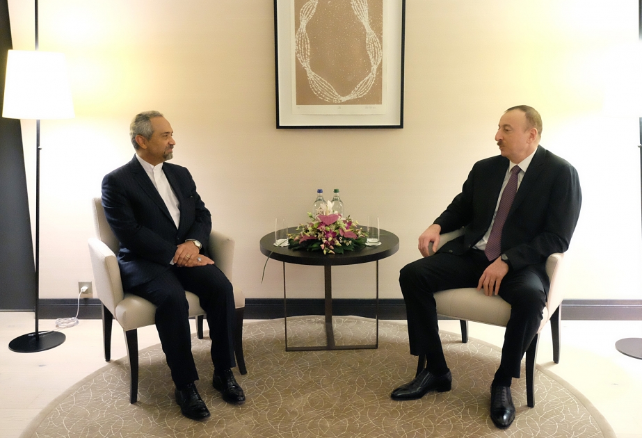 Президент Азербайджана Ильхам Алиев встретился в Давосе с руководителем Администрации Президента Ирана ВИДЕО