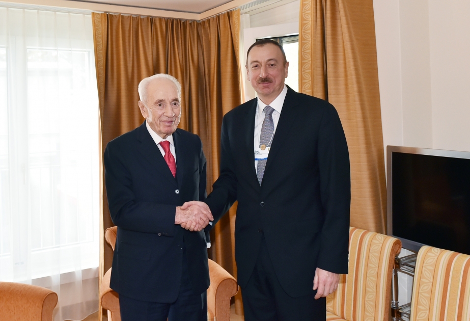 President Ilham Aliyev met former President of Israel Shimon Peres VIDEO