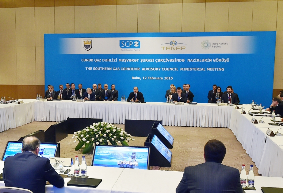 Präsident Ilham Aliyev nahm am Treffen von Minister im Rahmen des Beirats für südlichen Gaskorridor teil VIDEO