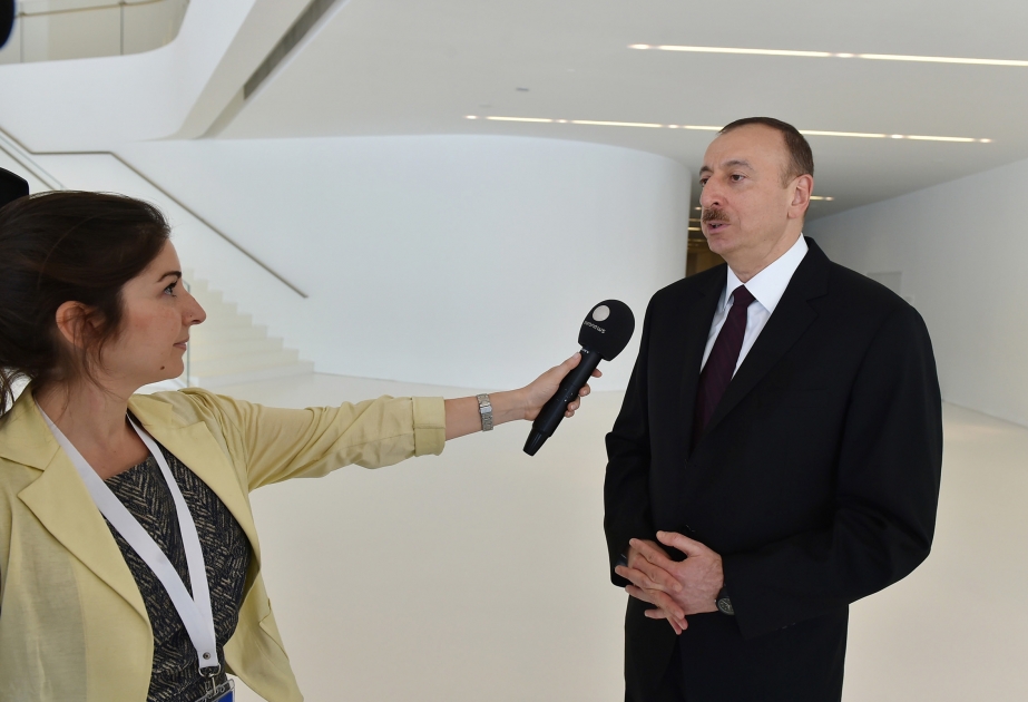 Präsident von Aserbaidschan Ilham Aliyev hat dem Fernsehsender „Euronews“ ein Interview gegeben VIDEO