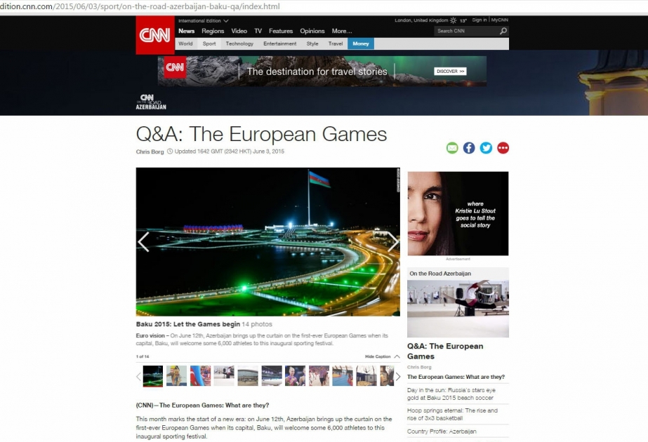 CNN ilk Avropa Oyunlarının əhəmiyyətindən bəhs edir VİDEO