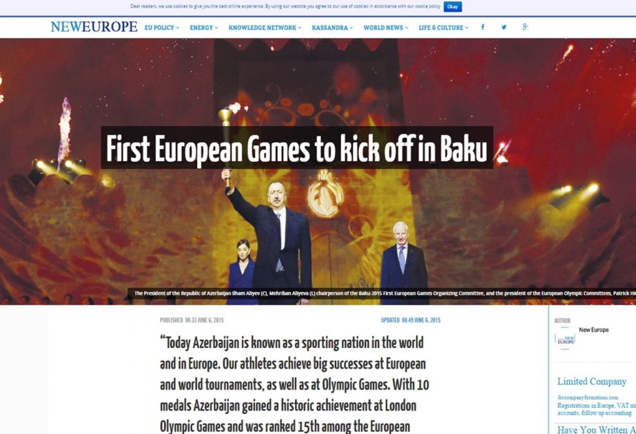 Auf der Webseite „neurope.eu“ ist ein Artikel über „Baku-2015“ veröffentlicht