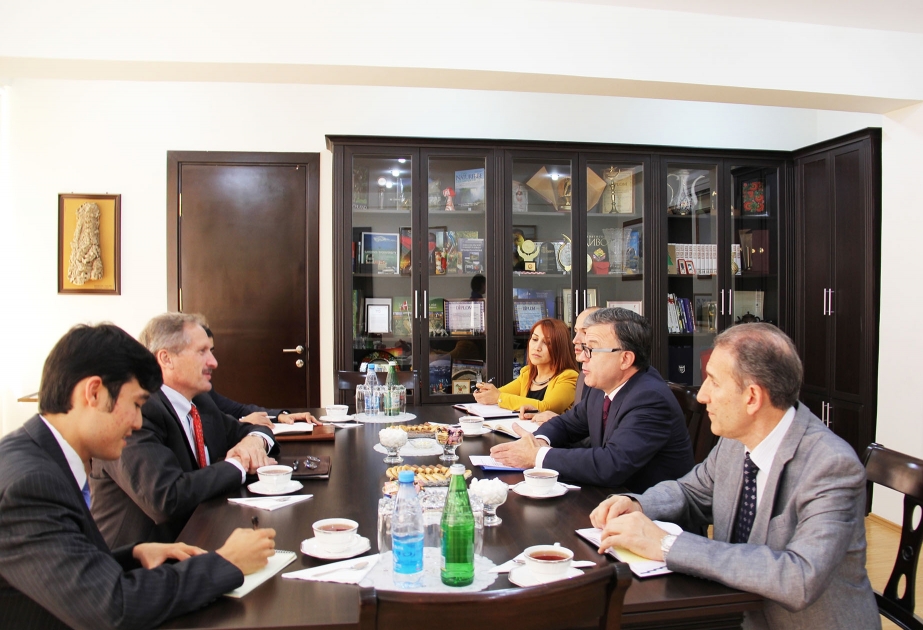 Azerbaijani Minister of Ecology and Natural Resources Huseyn Bagirov meets U.S. Ambassador Robert Cekuta