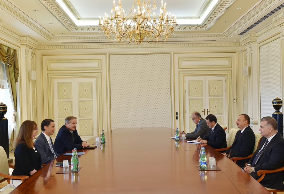 Aserbaidschans Präsident Ilham Aliyev hat eine Delegation um den Sondergesandten und Koordinator des US-Staatsdepartement empfangen VIDEO