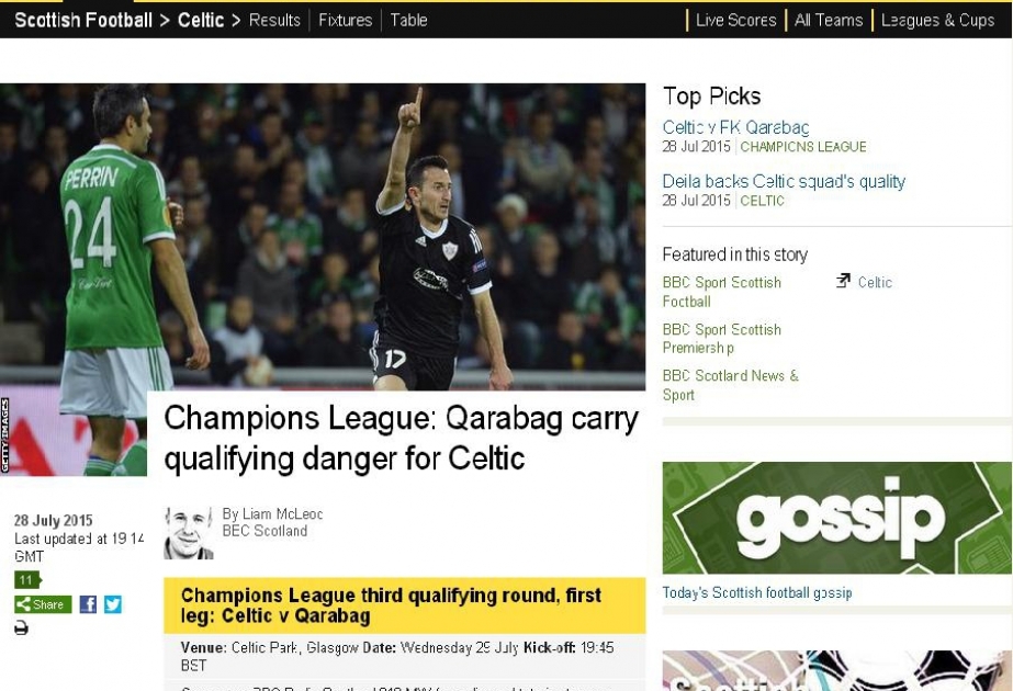 BBC: Qarabag carry qualifying danger for Celtic