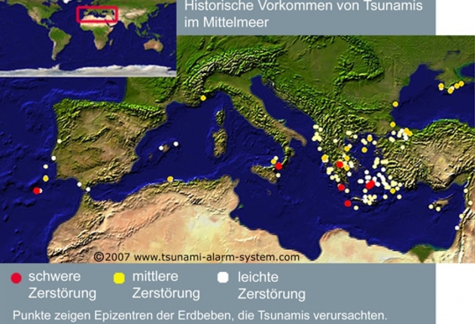 Etwa zehn Prozent aller Tsunamis ereignen sich im Mittelmeer