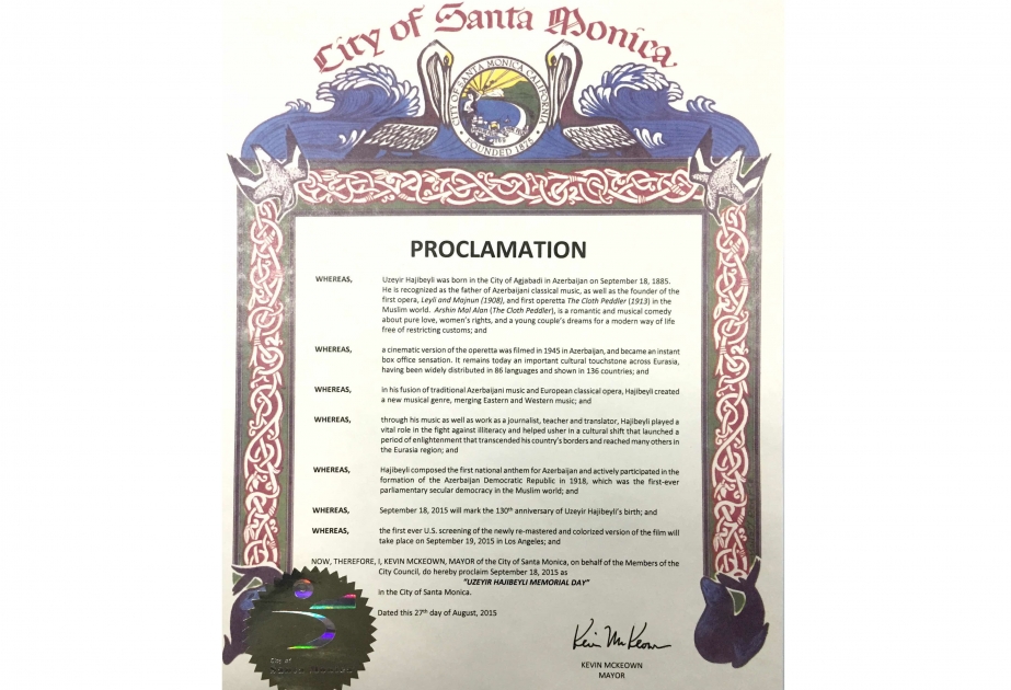18. September ist in der Stadt Santa Monica zu einem besonderen Tag erklärt