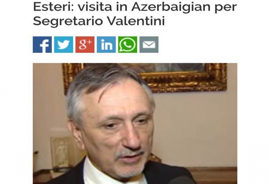 RTV San Marino highlights FM Valentini's Azerbaijan visit