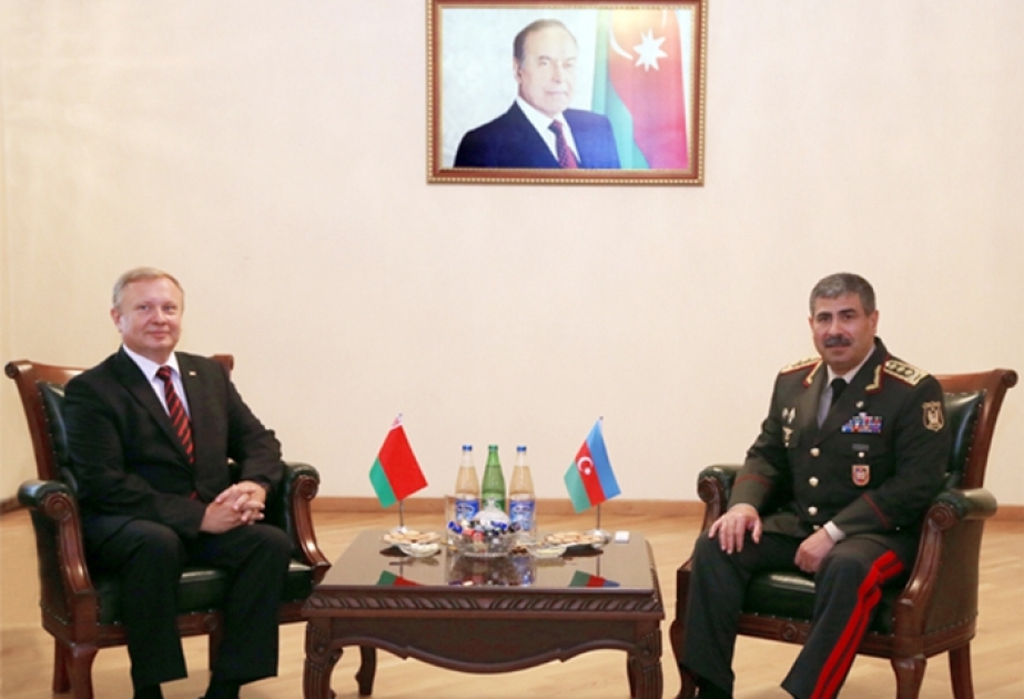 Azerbaijan`s Defense Minister meets incoming Belarus Ambassador