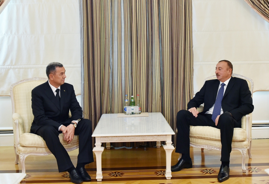 Azərbaycan Prezidenti İlham Əliyev Türkmənistanın Baş nazirinin müavinini qəbul edib VİDEO