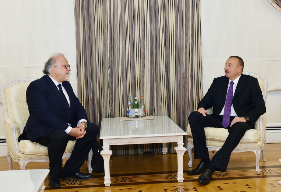 伊利哈姆·阿利耶夫总统接见结束外交任期的法国驻阿塞拜疆大使