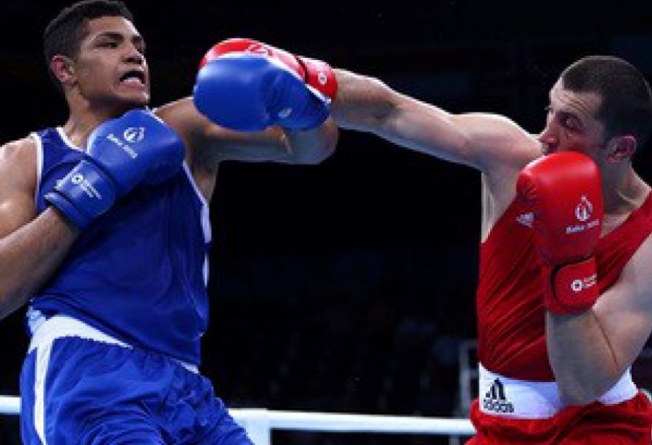 Le boxeur azerbaïdjanais Abdoulgadir Abdoullayev en demi-finales des Championnats du monde