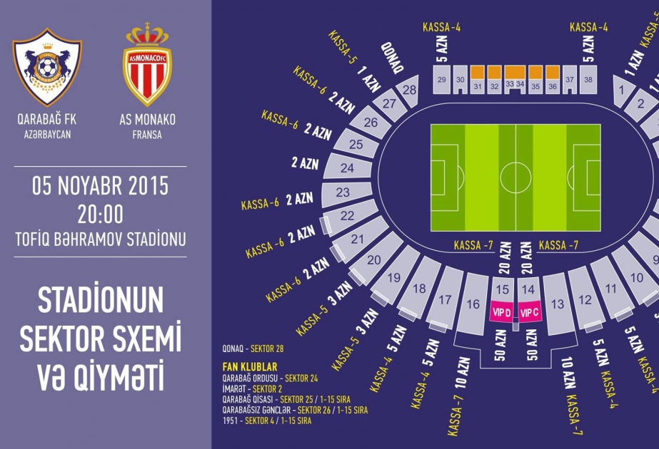 Qarabag vs Monaco match tickets go on sale