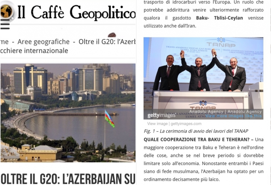 بوابة إيطالية تكتب عن مكانة أذربيجان على الصعيد الدولي