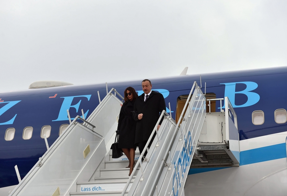 Президент Азербайджана Ильхам Алиев прибыл с рабочим визитом в Швейцарию ВИДЕО