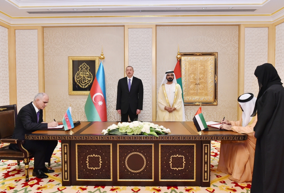 阿塞拜疆与阿联酋文件签署仪式在迪拜举行