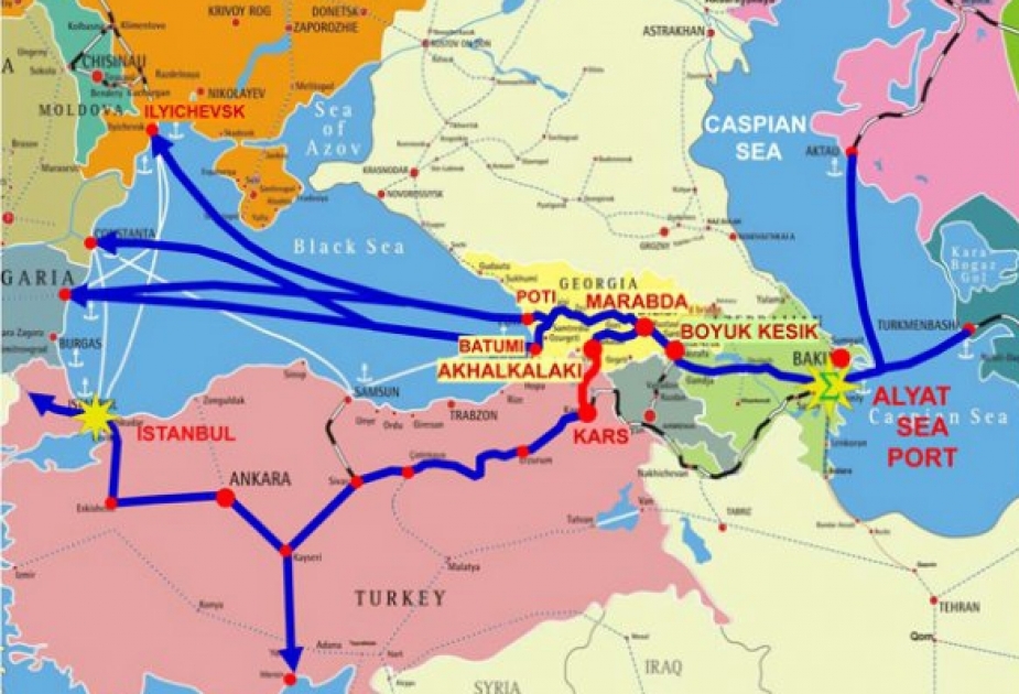 Azerbaijan is a transport bridge connecting Europe with Asia