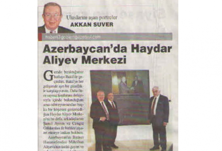 Turkish newspaper hails ‘beauty’ of Heydar Aliyev Center