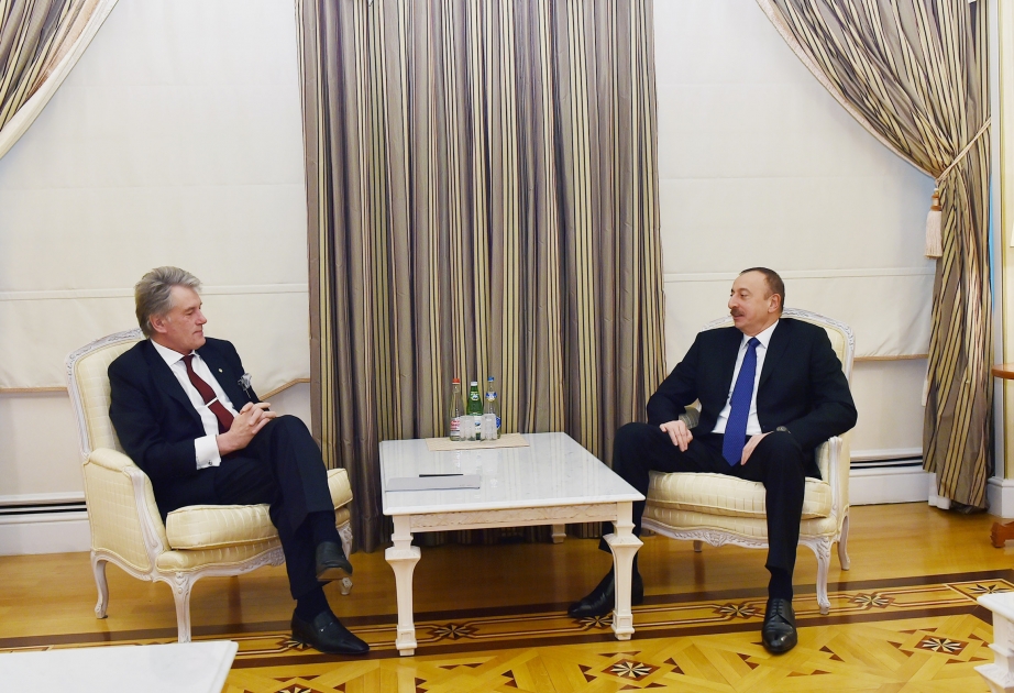 Президент Азербайджана Ильхам Алиев принял бывшего Президента Украины Виктора Ющенко ВИДЕО
