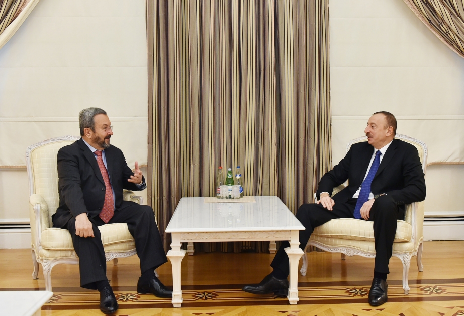 伊利哈姆•阿利耶夫总统接见以色列前总理埃胡德•巴拉克