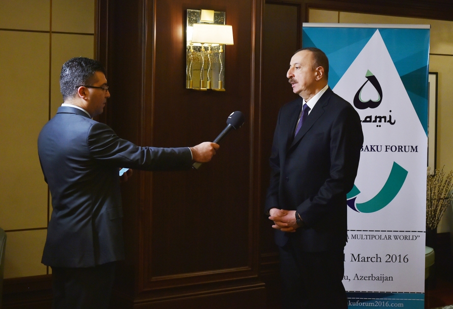 Президент Азербайджана Ильхам Алиев дал интервью телеканалу Euronews ВИДЕО