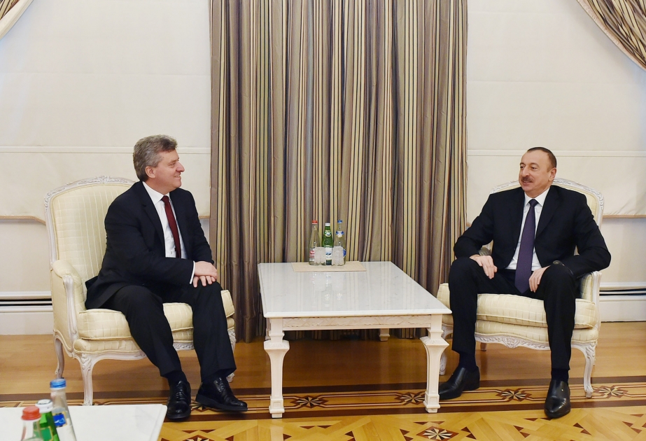 Президент Азербайджана Ильхам Алиев встретился с Президентом Македонии Георге Ивановым ВИДЕО