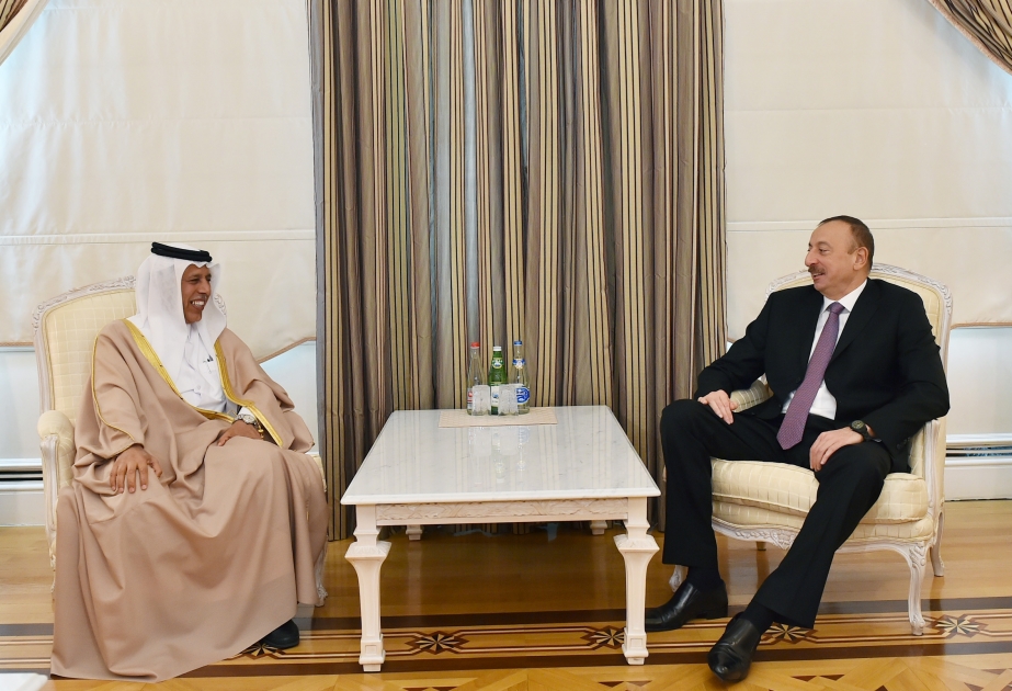 إلهام علييف يلتقي نائب رئيس الوزراء القطري