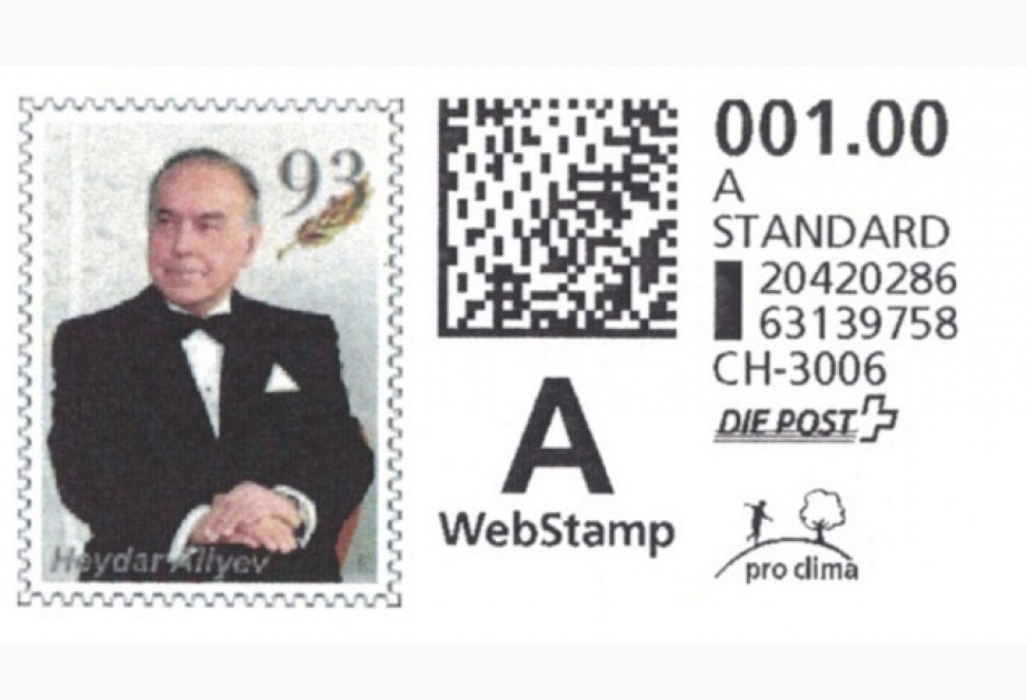 Swiss stamp commemorates Azerbaijan’s national leader Heydar Aliyev