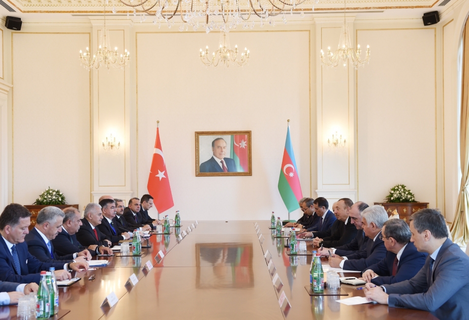President Ilham Aliyev and Turkish Prime Minister Binali Yildirim met in an expanded format VIDEO