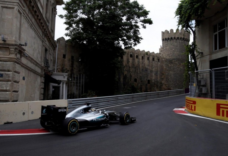 Hamilton beats Rosberg in European GP practice in Baku