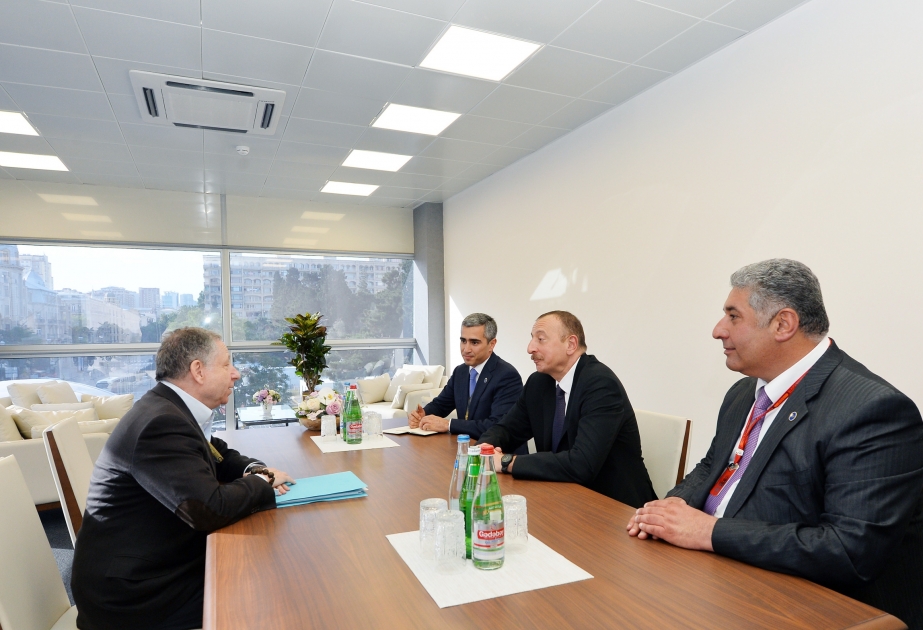 伊利哈姆•阿利耶夫总统接见国际汽车联合会主席