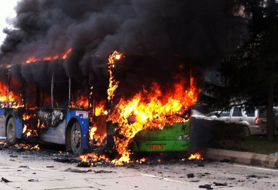 中国湖南客车起火导致七人死亡